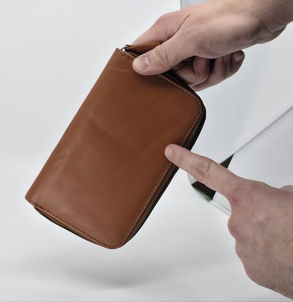 3-Piece Matching Blue Polka Dot Tote & Wallet Set - Picture 3 of 15